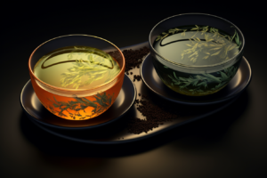 black and green tea