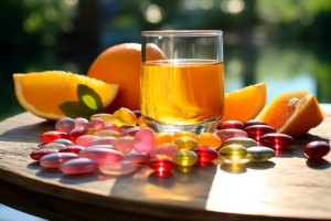 colorful vitamins on a table