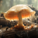 lion's mane mushrooms during rain