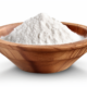 lion's mane powder in a wooden bowl