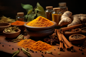 curcumin and different spices in the kitchen