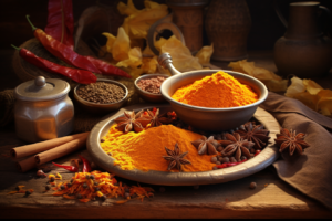 curcumin and other spices in the kitchen