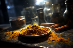 curcumin powder on a plate