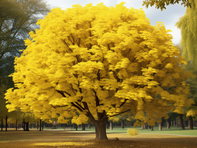 a ginkgo biloba tree in a park