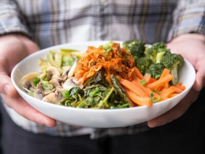 plate full of vegetables