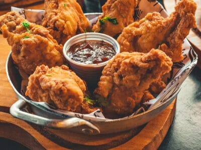 fried chicken with sauce