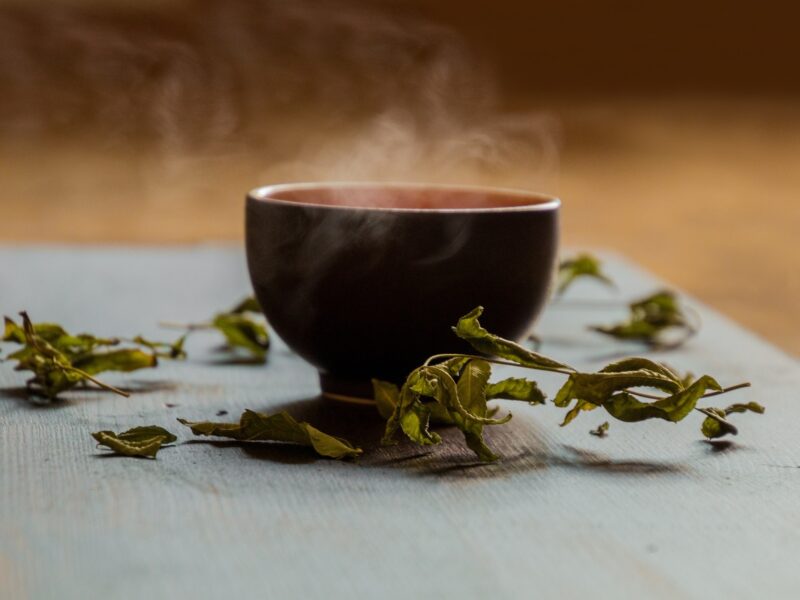 a cup of green tea 