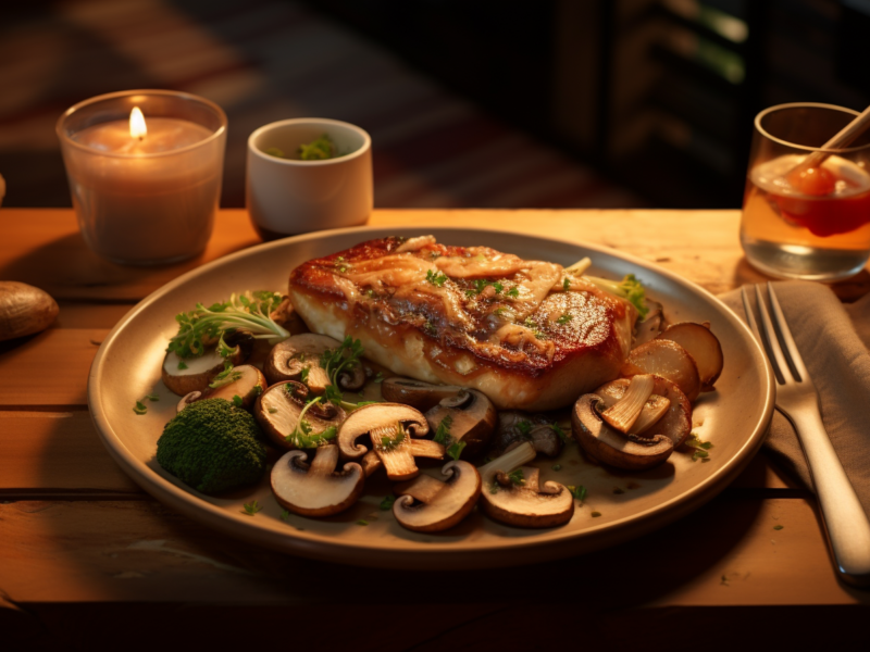 mushroom steak meal