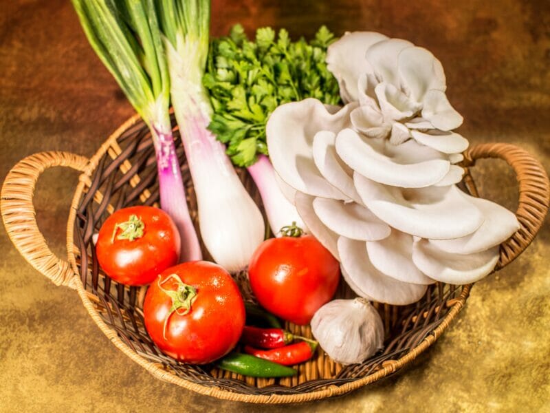 oyster mushroom with vegetables 