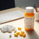 yellow and white supplements on a desk